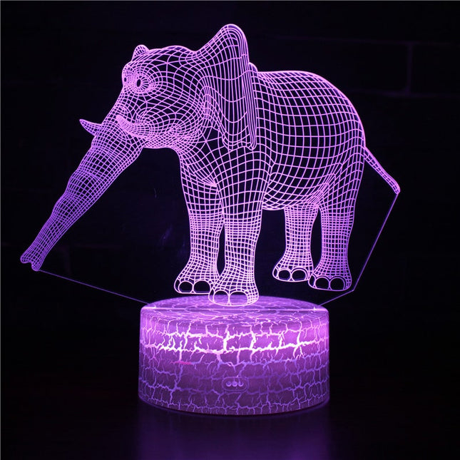 3D Illusion Lampe Elefant mit Farbwechsel