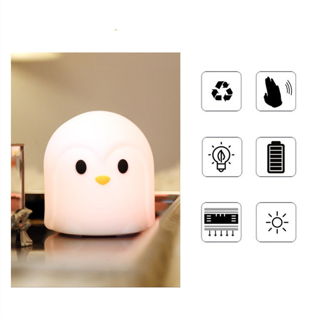 LED Pinguin Nachtlicht Silikon mit Touch-Sensor