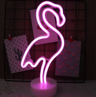Rosa LED Neon Lampe Flamingo