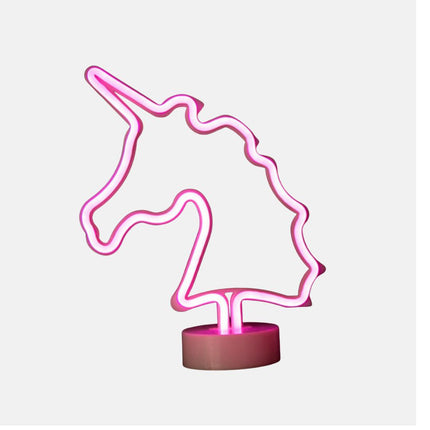 Rosa LED Neon Lampe Einhorn