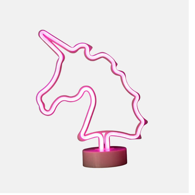 Rosa LED Neon Lampe Einhorn