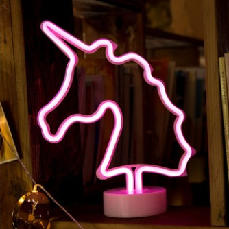 Rosa LED Neon Lampe Einhorn