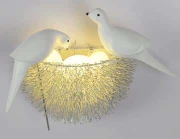 Vogelnest LED Wandlampe für Schlafzimmer