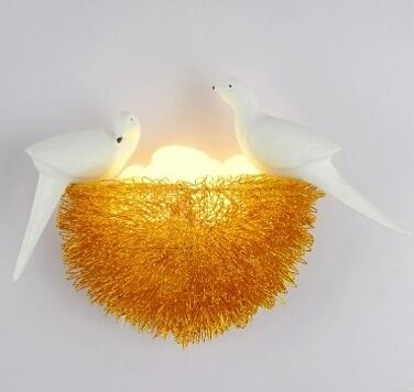 Vogelnest LED Wandlampe für Schlafzimmer