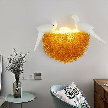 Vogelnest LED Wandlampe für Schlafzimmer