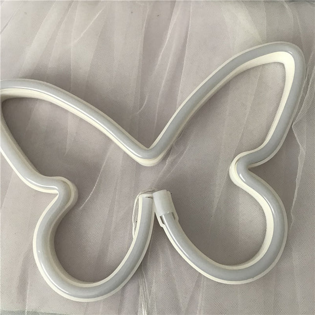 Schmetterling Neon Schild LED Wanddeko