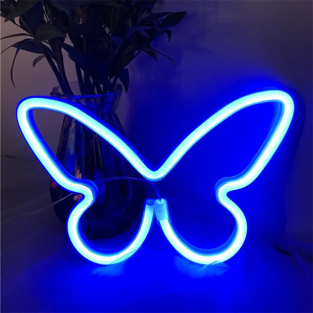 Schmetterling Neon Schild LED Wanddeko