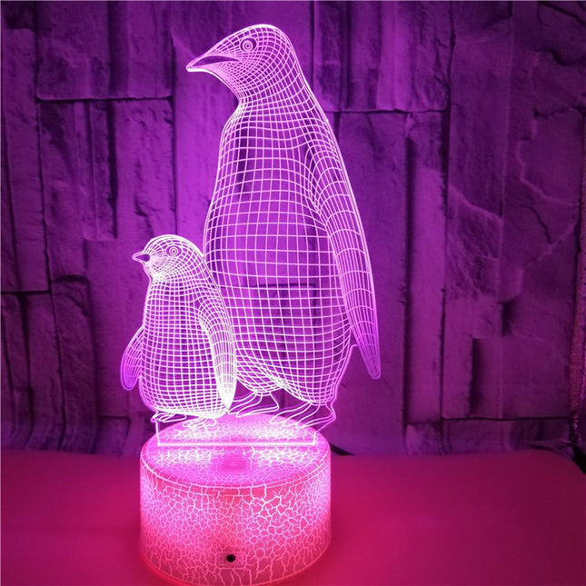 Pinguin 3D Illusion Lampe für Kinder