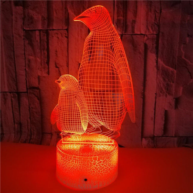 Pinguin 3D Illusion Lampe für Kinder