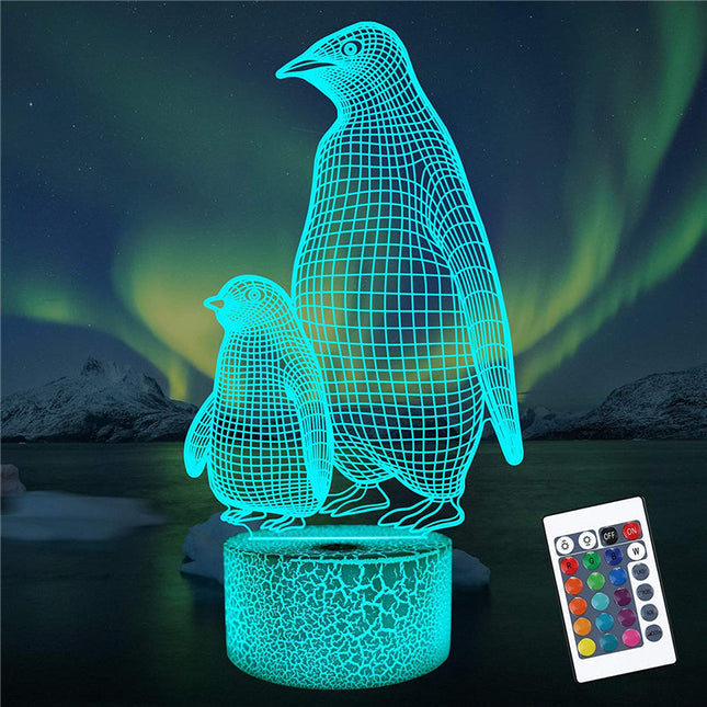 Pinguin 3D Illusion Lampe für Kinder