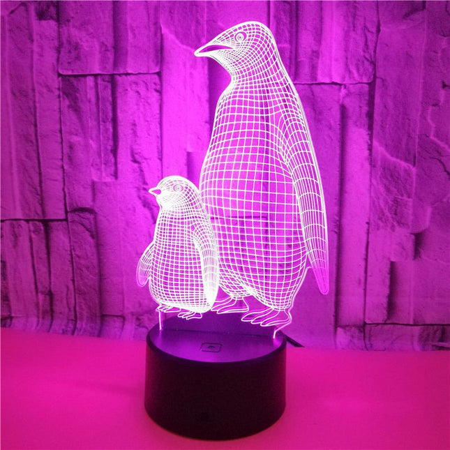 Pinguin 3D Illusion Lampe für Kinder