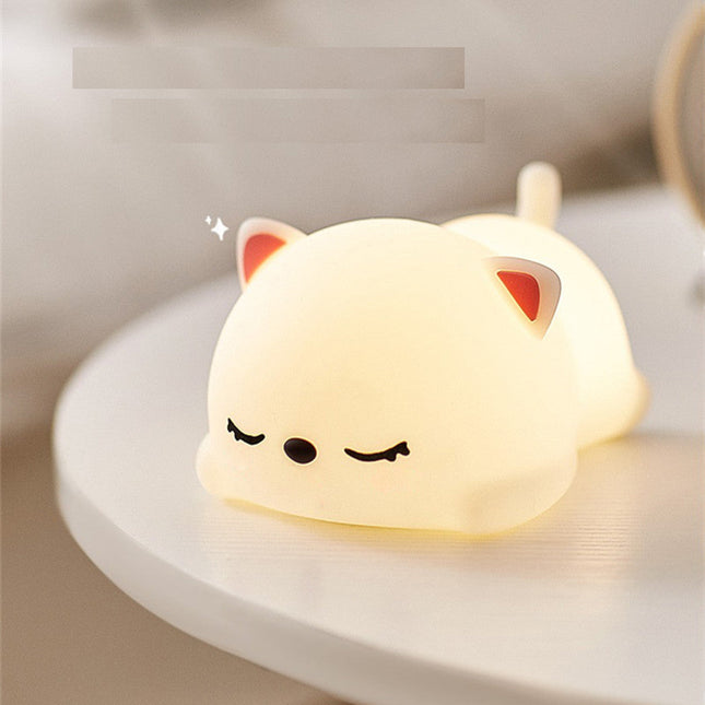 Katzen Nachtlicht aus Silikon mit Touch