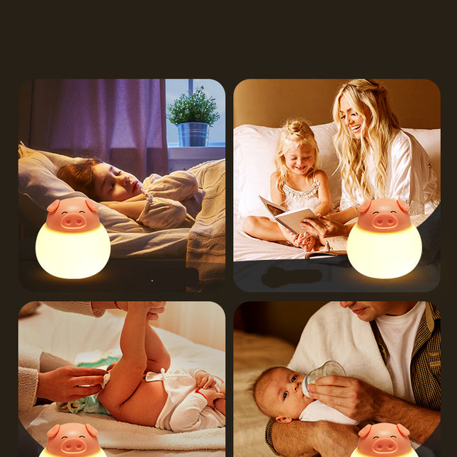 Niedliches Schwein Nachtlicht mit Touch