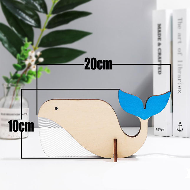 Wal Nachtlicht aus Holz für Kinder