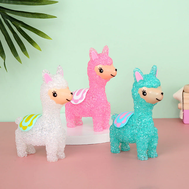 Kleines Glitzer-Lama LED Nachtlicht für Kinder