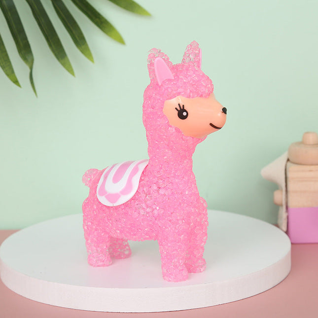 Kleines Glitzer-Lama LED Nachtlicht für Kinder