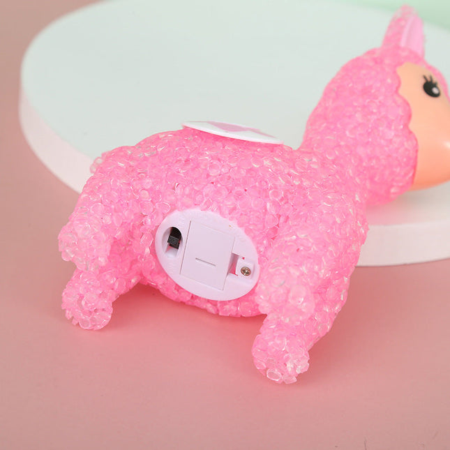 Kleines Glitzer-Lama LED Nachtlicht für Kinder