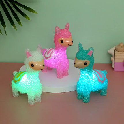 Kleines Glitzer-Lama LED Nachtlicht für Kinder