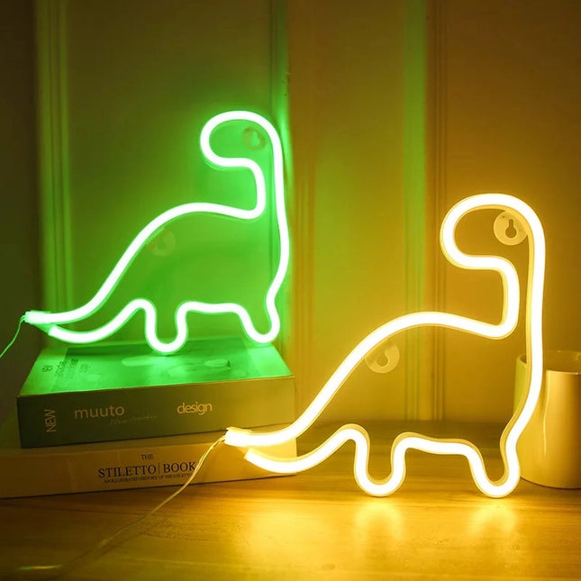 Dinosaurier Neon Schild als Nachtlicht