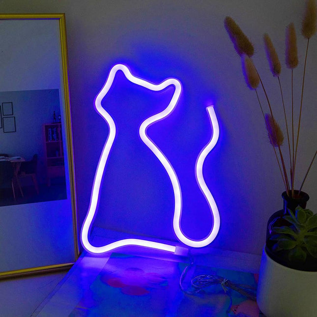 Katzen LED Neon Lampe Deko