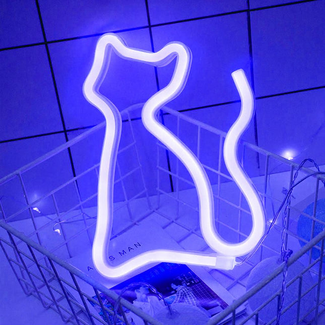 Katzen LED Neon Lampe Deko
