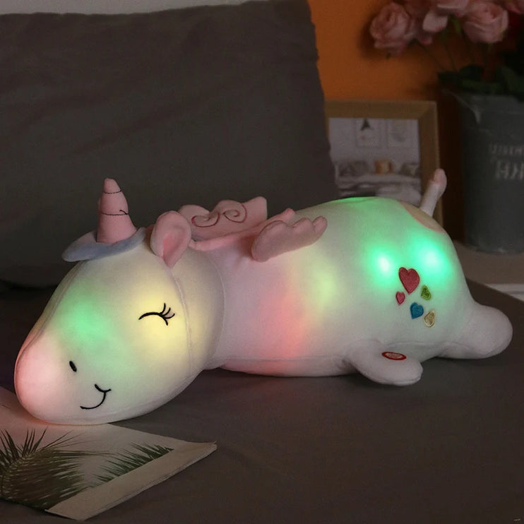 Leuchtendes Einhorn Kuscheltier mit LED