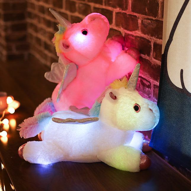 Geflügeltes Einhorn Kuscheltier mit Licht