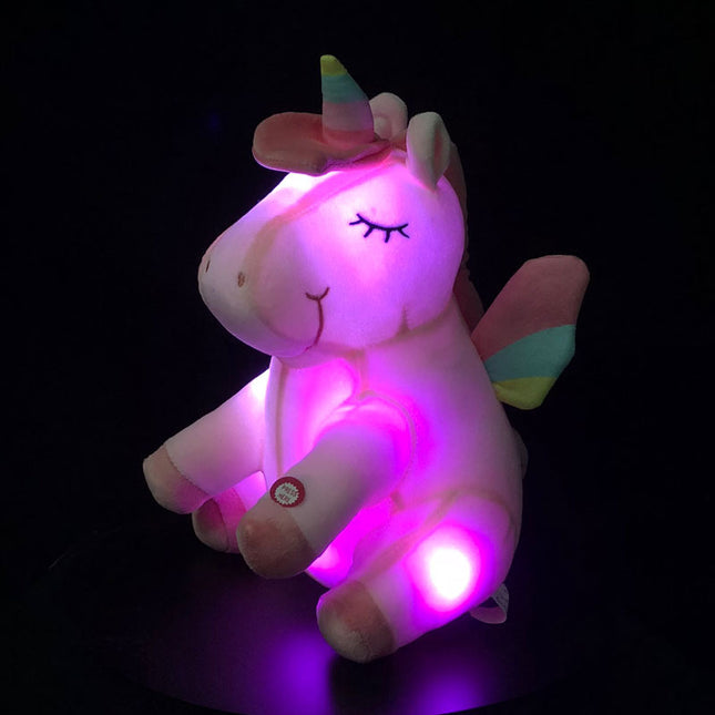 LED Einhorn Plüschtier als Nachtlicht