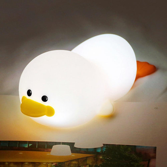 Liegende Ente Nachtlicht aus weichem Silikon