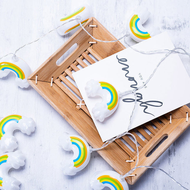 Kinder Lichterkette mit Regenbogen Motiv