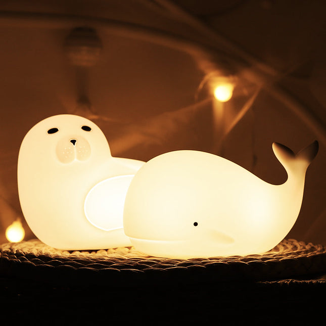 Nachtlicht Baby Robbe aus weichem Silikon