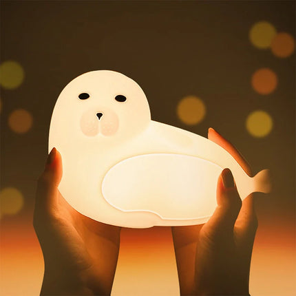 Nachtlicht Baby Robbe aus weichem Silikon