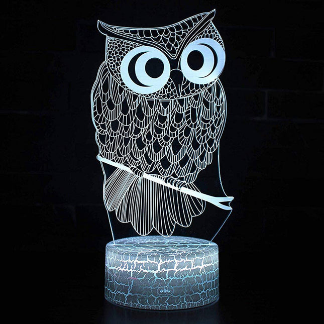 3D Eulen Illusion Lampe mit Farbwechsel