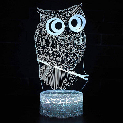 3D Eulen Illusion Lampe mit Farbwechsel