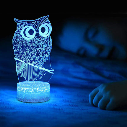 3D Eulen Illusion Lampe mit Farbwechsel