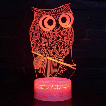 3D Eulen Illusion Lampe mit Farbwechsel
