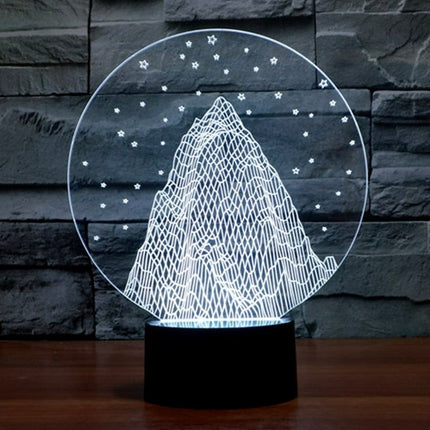 Buntes 3D Nachtlicht mit Berg Motiv
