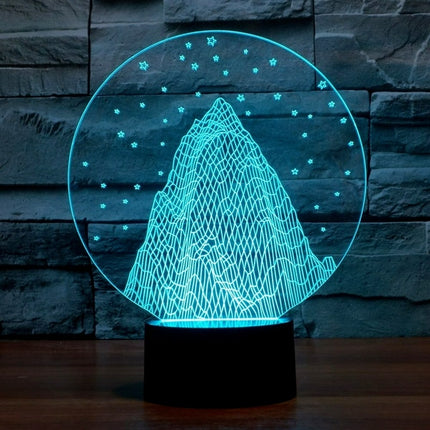 Buntes 3D Nachtlicht mit Berg Motiv