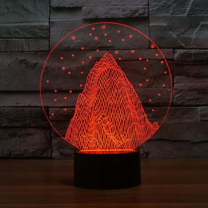 Buntes 3D Nachtlicht mit Berg Motiv