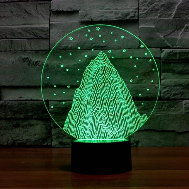 Buntes 3D Nachtlicht mit Berg Motiv