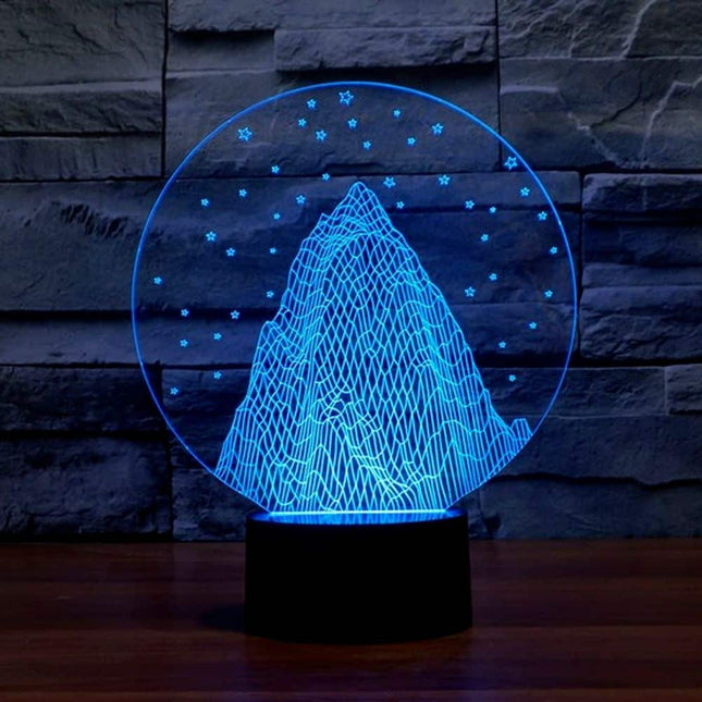 Buntes 3D Nachtlicht mit Berg Motiv