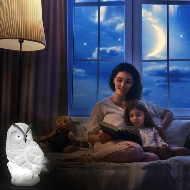 Realistische Eule Nachtlampe aus Kunstharz