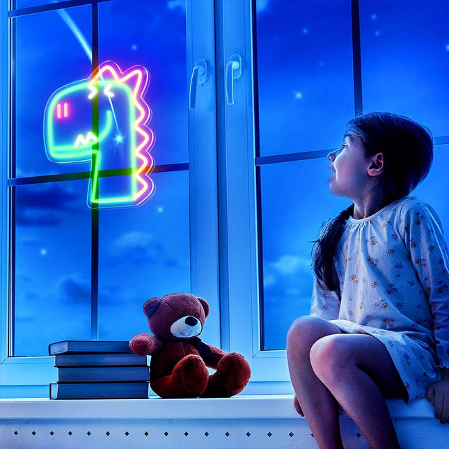 Grünes Dinosaurier Neon Schild LED