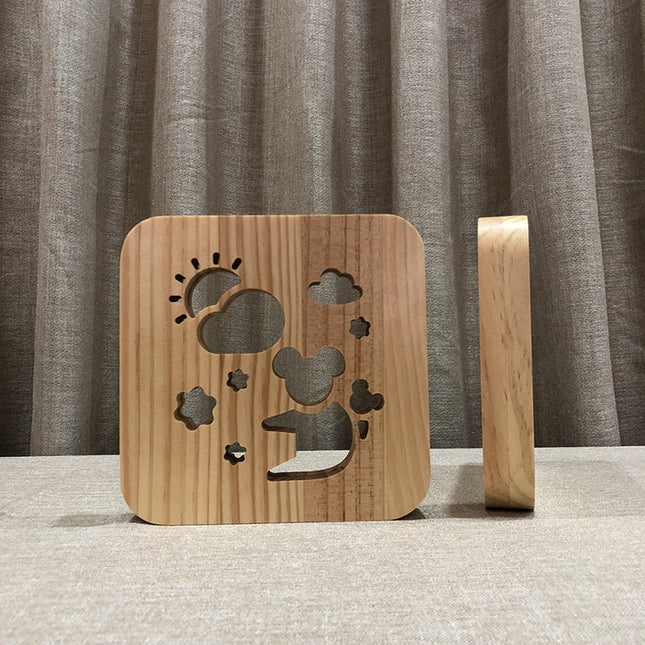 3D Koala Baby Nachtlicht aus Holz