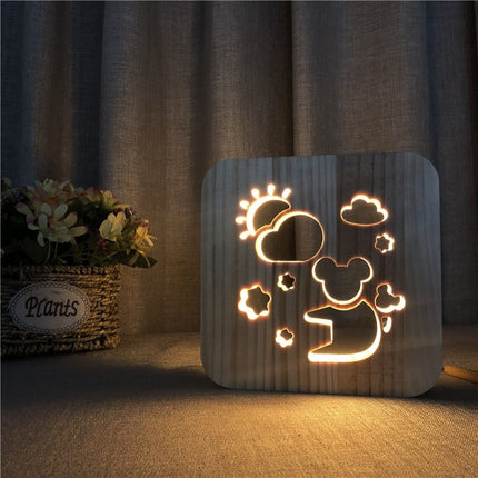 3D Koala Baby Nachtlicht aus Holz