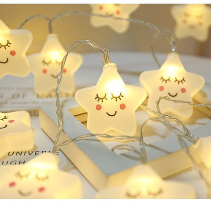 LED Lichterkette mit Sternen warmweiß