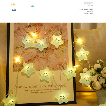 Blaue LED Lichterkette Sterne für Kinderzimmer