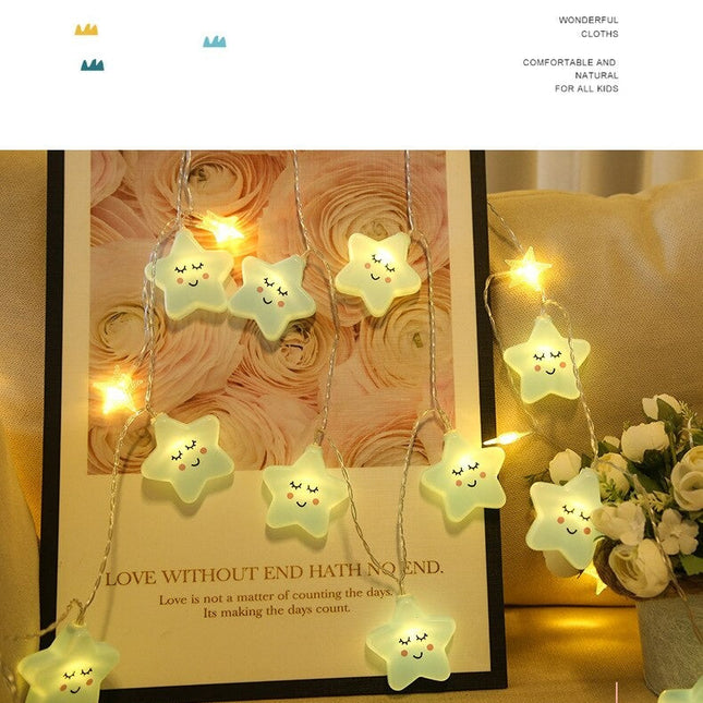 Blaue LED Lichterkette Sterne für Kinderzimmer