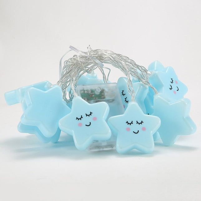 Blaue LED Lichterkette Sterne für Kinderzimmer