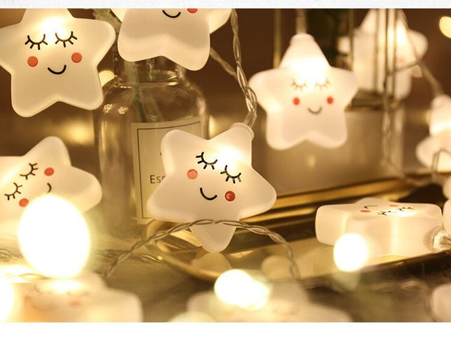 LED Lichterkette mit Sternen warmweiß